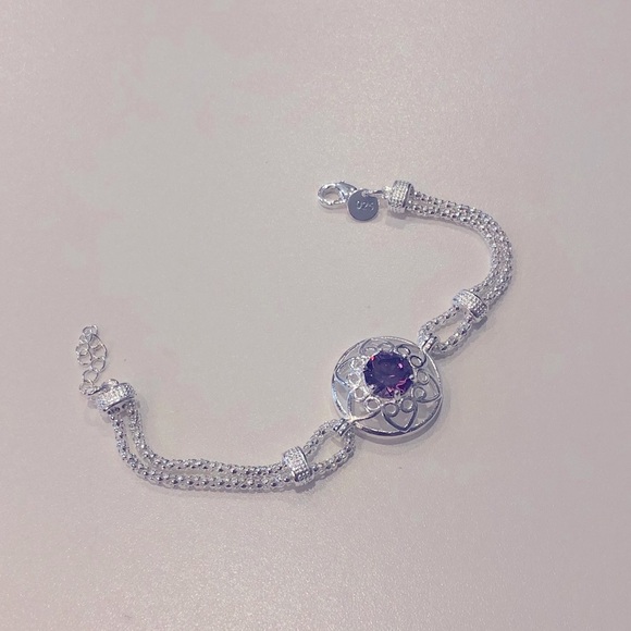 Sterling amethyst bracelet - Picture 4 of 4